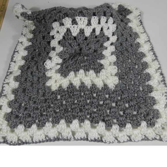 Handmade Crochet Lovey Elephant Head Gray/White Baby Toddler - Picture 3 of 3